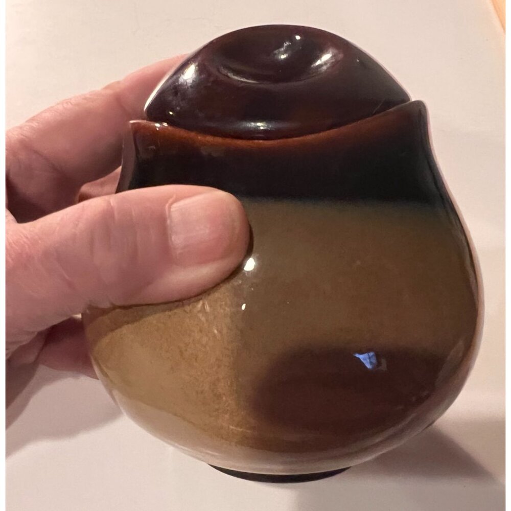 Vintage Sango Pottery Nova Brown #4933 Canister Sugar Bowl Jar with Lid 4.75” - Picture 2 of 8